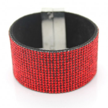 2017 New Fashion High Quality Handmade Crystal Leather Bracelet For Men Women Trendy Black Rhinestone Classic Charm Bracelet.