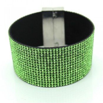 2017 New Fashion High Quality Handmade Crystal Leather Bracelet For Men Women Trendy Black Rhinestone Classic Charm Bracelet.