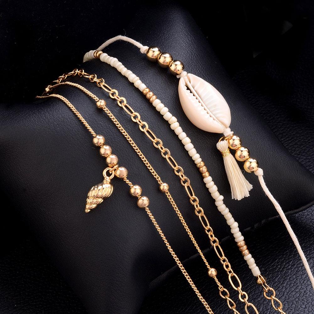 5 Pcs/Set Fashion bohemian Alloy Bracelet sets Women Alloy Charm Bracelet Female Personality Jewelry Party Gifts