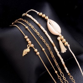 5 Pcs/Set Fashion bohemian Alloy Bracelet sets Women Alloy Charm Bracelet Female Personality Jewelry Party Gifts