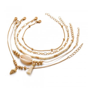 5 Pcs/Set Fashion bohemian Alloy Bracelet sets Women Alloy Charm Bracelet Female Personality Jewelry Party Gifts