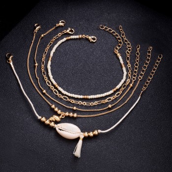 5 Pcs/Set Fashion bohemian Alloy Bracelet sets Women Alloy Charm Bracelet Female Personality Jewelry Party Gifts