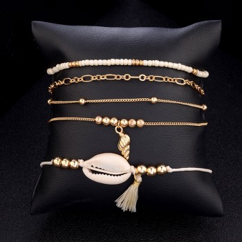 5 Pcs/Set Fashion bohemian Alloy Bracelet sets Women Alloy Charm Bracelet Female Personality Jewelry Party Gifts