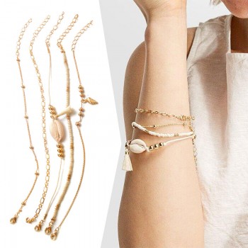 5 Pcs/Set Fashion bohemian Alloy Bracelet sets Women Alloy Charm Bracelet Female Personality Jewelry Party Gifts
