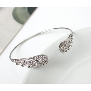 Angel Wings Bracelet Adjustable Woman Riding Bike Jewelry Gifts Open Bracelet Silver Plated Crystal Wholesale Spacecraft Punk