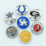 Fashion Hot Football team NCAA 18MM snap buttons fit snap bracelet snap jewelry wholesale KZ1389