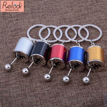 New Arrival Car Modified Keychains Zinc Alloy Gear Shift Stick Key Holder Cylinder Wave Motor Key Protector for Men SP0774
