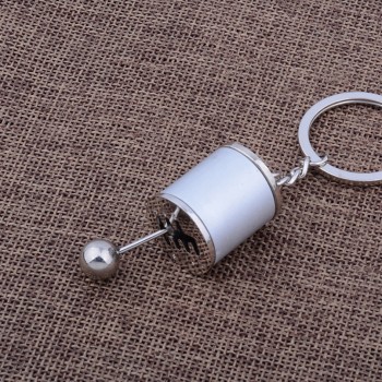 New Arrival Car Modified Keychains Zinc Alloy Gear Shift Stick Key Holder Cylinder Wave Motor Key Protector for Men SP0774
