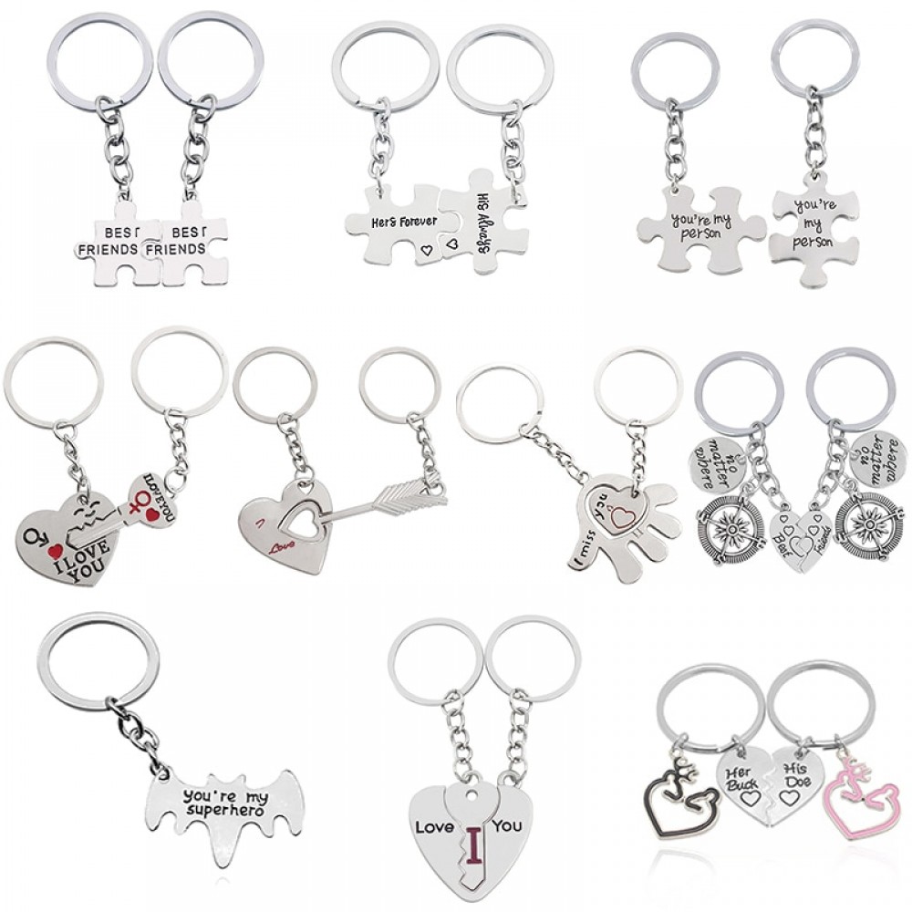 2 Pcs/Set Puzzle Letter Youre My Person Couple Keychain Lovers BBF Key Chain Holder Love Heart Best Friends Christmas Gifts