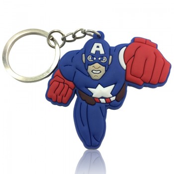 1pcs Avengers Super Mario Mickey Troll Cartoon Figure Key Chain PVC Anime Key Ring Kid Toy Pendant Keychain Key Holder Xmas Gift