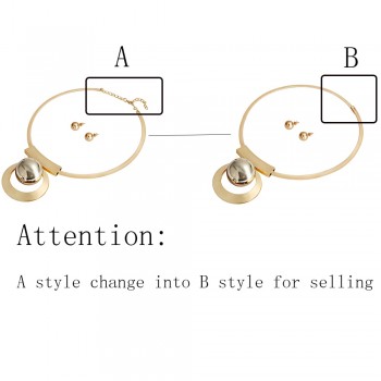 VIVILADY Bohemia Imitation Pearl Jewelry Sets Gold Color Big Beads Choker Necklace Earrings African Women Wedding Party Gifts