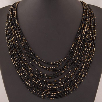 DIEZI African Acrylic Beads Jewelry Sets Bohemia Necklaces Bangles Women Fashion Statement Multilayer Necklace New Jewelry Set