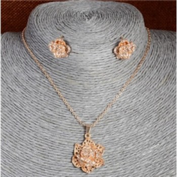 Austrian Crystal Golden Plated Jewerly Sets For Women Cats Eye Stones Jewelry Set  african necklace earrings jewellery set
