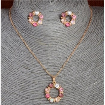 Austrian Crystal Golden Plated Jewerly Sets For Women Cats Eye Stones Jewelry Set  african necklace earrings jewellery set