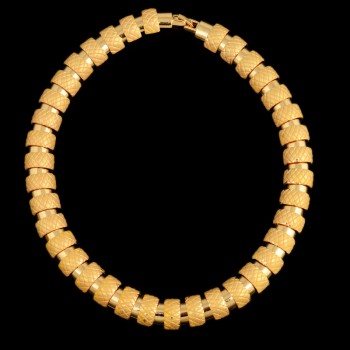 Kindlegem New Statement Choker Necklace Earrings Bracelet Ring Set For Women Party Daily High Quality Fashion Gold Color Jewelry