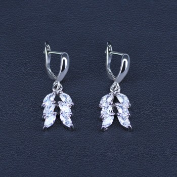 White Crystal Bridal Silver 925 Jewelry Sets Women Pendantamp;Necklaceamp;Bracelets Ring Earrings With Natural Stones Bracelets