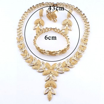 Jiayijiaduo Jewelry Sets Wedding Crystal Heart Fashion Bridal African Gold Color Necklace Earrings Bracelet Women Party Sets