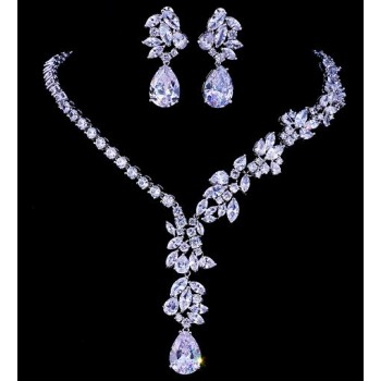 Emmaya New Unique Design Choker Necklace Stud Earrings Bridal Jewelry Sets Wedding Accessories Dropship
