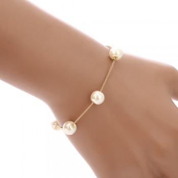 XIYANIKE Fashion Gold Bridal Jewelry Sets Simulated Pearl Wedding Tassel Earrings Necklace Party Beads Bracelet Accessories N334