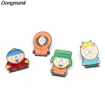 P2345 Dongmanli Cartoon South Park Figure Metal Enamel Brooch Pin Denim Jacket Shirt Enamel Pin Badge Jewelry Gift for Girl Boy