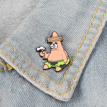Cartoon Bob Collection ! Sponge Squidward Patrick Star Mermaid Man Barnacle Boy Pineapple House Friends Enamel Lapel Brooch Pin