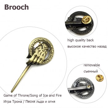 Game of Thrones Song of Ice and Fire Brooch Hand of the King Lapel Inspired Authentic Prop Pin Badge Brooches Movie Jewelry
