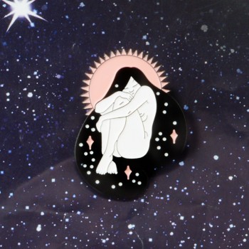 Quiet Sleeping Girl Feminist Enamel Pin Brooches Badges Hard Enamel Pins Women Hat Bag Backpack Jewelry Accessories Fine Gifts