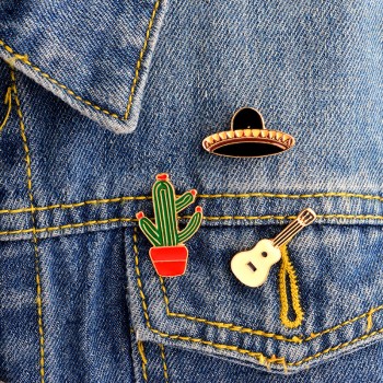 Miss Zoe 3~10pcs/set Plant cactus fruits flamingo Brooch Button Pins Denim Jacket lapel Pin Badge Plant Jewelry Gift for Kids