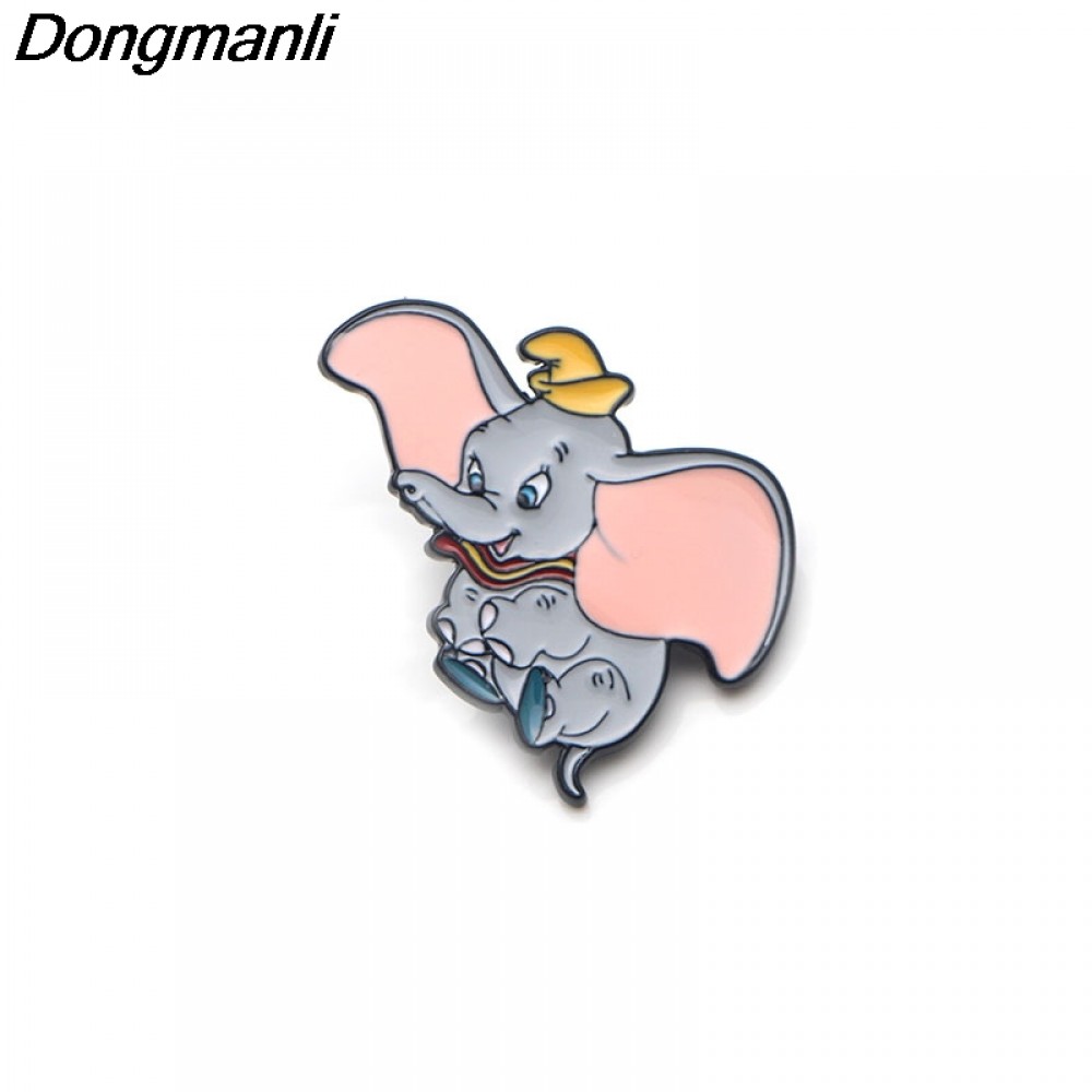 P2857 Dongmanli Dumbo Metal Enamel Pins and Brooches for Women Men Lapel pin backpack bags badge kids Gifts