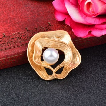 LEEKER Vintage Silver Color Metal Hollow Brooches Pins With Simulated Pearl Women Wedding Party Dress Jewelry 96019 LK9