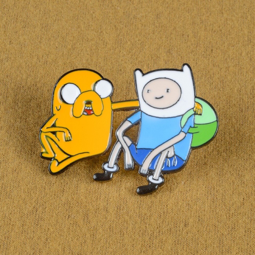 Super Cute ! Adventure Time With Finn And Jake BMO Cartoon Funny Dog Handheld Game Console Enamel Brooches Pin Gift For Children