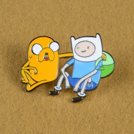 Super Cute ! Adventure Time With Finn And Jake BMO Cartoon Funny Dog Handheld Game Console Enamel Brooches Pin Gift For Children