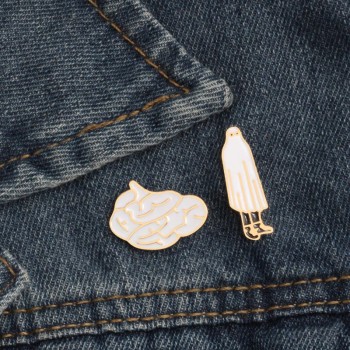 2-5 Pcs/set Hot Creative Enamel Pin Cute Sheep Rabbit Panda Cat Cactus Leaves Grass Brooches For Women Charm Jewelry Pins Brooch