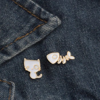 2-5 Pcs/set Hot Creative Enamel Pin Cute Sheep Rabbit Panda Cat Cactus Leaves Grass Brooches For Women Charm Jewelry Pins Brooch