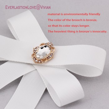 Newest Fashion Fabric Bow Brooches For Women Neck Tie Pins Party Wedding Large Ribbon Brooch Jewelry Clothing Accessories Gifts