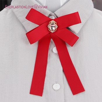 Newest Fashion Fabric Bow Brooches For Women Neck Tie Pins Party Wedding Large Ribbon Brooch Jewelry Clothing Accessories Gifts
