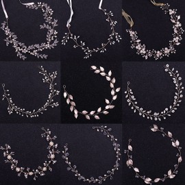 Rose Gold Tiara Headband Pearl Rhinestone Hair Jewelry For Women Bridal Hairbands Handmade Fashion Wedding Hair Accessories Gift