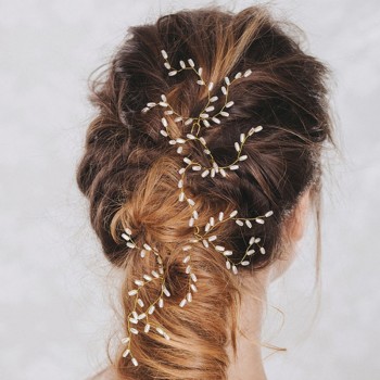 3pcs Gold Color Pearl Bridal Hairpins for Hair Women Ornaments Hair Pin Stick Wedding Hair Accessories Head Jewelry Headwear