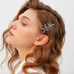 Shiny Rhinestone Letters Girls Sex Hairpins Fringe Pin Romantic Personalized Bang Elegant Hair Jewelry Wedding Jewelry FJ037