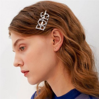 Shiny Rhinestone Letters Girls Sex Hairpins Fringe Pin Romantic Personalized Bang Elegant Hair Jewelry Wedding Jewelry FJ037