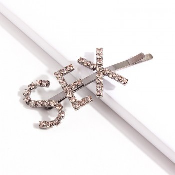 Shiny Rhinestone Letters Girls Sex Hairpins Fringe Pin Romantic Personalized Bang Elegant Hair Jewelry Wedding Jewelry FJ037