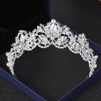 Crystal Rhinestone Wedding Crown Silver Bride Tiaras and Crown Headdress Hair Accessories For Women Wedding Bridal Headpiece