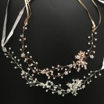 SLBRIDAL Rose Gold Crystal Rhinestone Pearls Wedding Hair accessories Hair Vine Hairband Bridal Headband Bridesmaids Jewelry