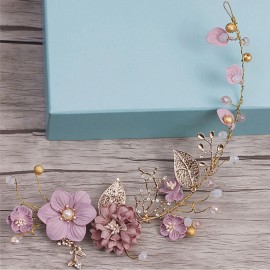Bride Headwear Head Band Hair Accessories Wedding Headdress Handmade Tiaras Alloy