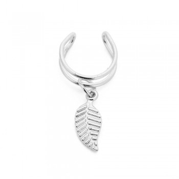 1 Pieces Surgical Steel Fake Clip On Wrap Earring Tragus Piercing Gold Black 2 Rings Leaf Charm Earring Piercing Body Jewelry