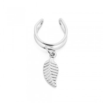 1 Pieces Surgical Steel Fake Clip On Wrap Earring Tragus Piercing Gold Black 2 Rings Leaf Charm Earring Piercing Body Jewelry