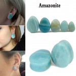 1 Pair Natural Stone Teardrop Ear Plugs Tunnel Shellhard Gauges Ear Expander Stretcher Fashion Body Pircings Jewelry