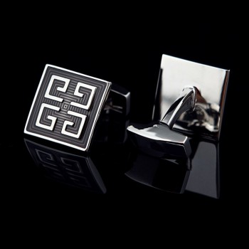KFLK jewelry shirt cufflinks for mens Brand gray enamel cuff link button High Quality Luxury Wedding Groom Fashion Free Shipping
