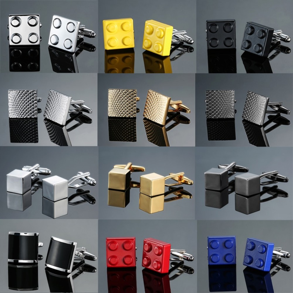 DY Brand new high-end brand, laser engraving, pattern, square block Cufflinks fashion mens shirts Cufflinks free shipping