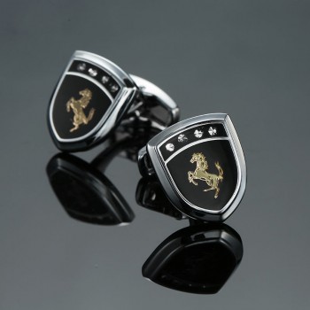 Novelty Luxury high quality stainless steel fiber red wood shell Design for mans French suit accessories Jewellery